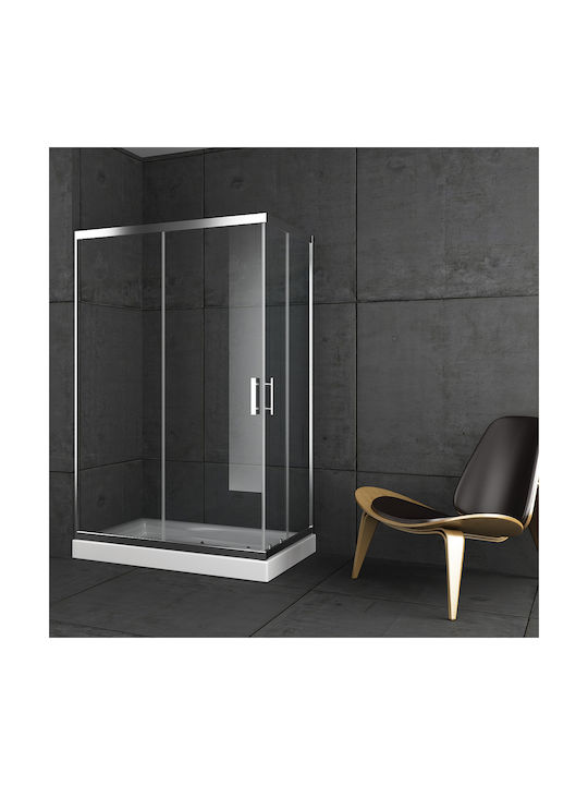 Orabella Stardust Easy Fix Cabin for Shower with Sliding Door 90x100x190cm Clear Glass Chrome
