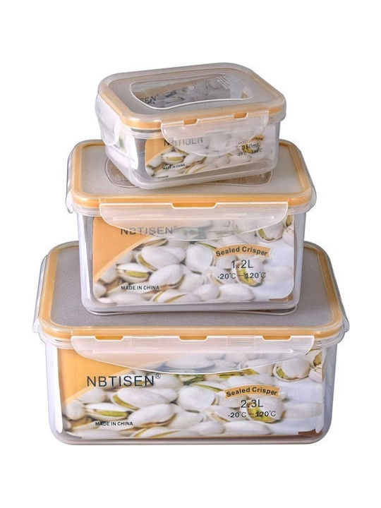 Lalos Lunch Box Plastic Beige 3pcs