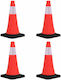 vidaXL Verkehrskegel in Roter Farbe 28x50cm (4 Stück)