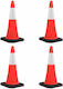 vidaXL Traffic Cone in Red Colour 38x75cm (4 Pieces)