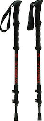 Compass Pair of Telescopic Carbon Fiber Trekking Poles with 3 Sections Black