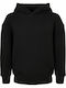 Fleece Kinder-Sweatshirt mit Kapuze Schwarz