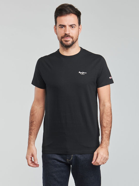 Pepe Jeans Ανδρικό T-shirt Μαύρο Μονόχρωμο