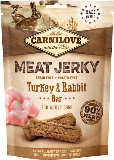 Carnilove Meat Jerky Turkey & Rabbit Bar Deliciu pentru câini cu Curcan și Iepure 100gr 020-0959