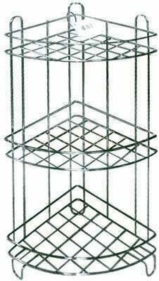ECE 40366 Colțar Montat pe perete Raft Baie Metal cu 3 Rafturi 31x25x54cm Argintie ECE 40366 Colțar Montat pe perete Raft Baie Metal cu 3 Rafturi 31x25x54cm Argintie