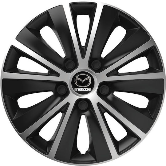 Versaco Set Capace De Roți Auto Rapide Compatibilitate Mazda 4 Bucăți 14 Negru/Argintiu
