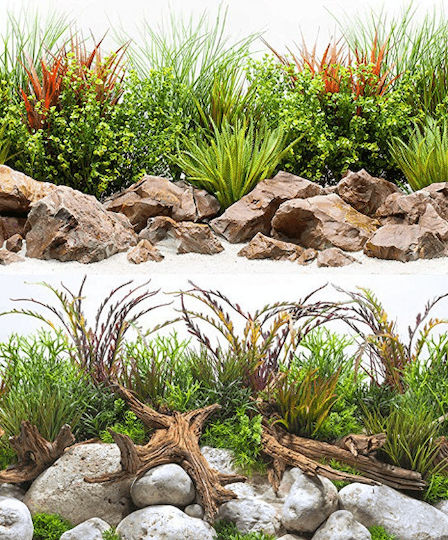 Wave Double Background River Blister Διακοσμητική Αφίσα Ενυδρείου 30x60cm