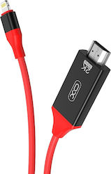 XO GB-006 HDMI 1.4 Cable HDMI male - Lightning male 2m Red