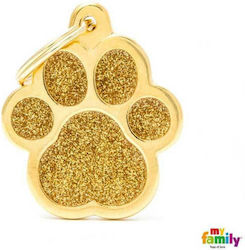 My Family Shine Big Paw Glitter Dog ID Paw Gold...