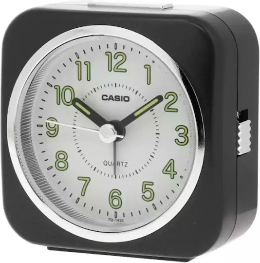 Casio Casio Tischuhr mit Zeigern Kunststoff mit Wecker Schwarz TQ-143S-1DF