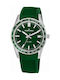 Jacques Lemans Liverpool Watch Battery with Green Rubber Strap