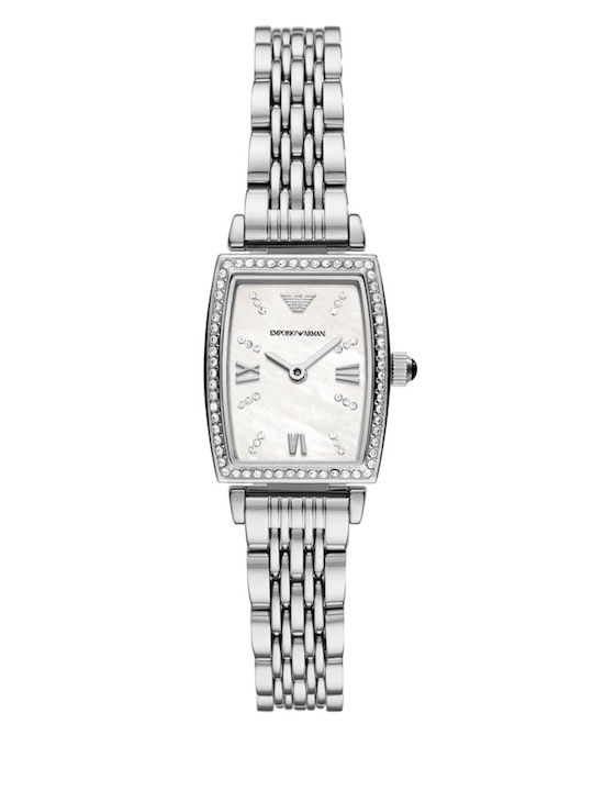 Emporio Armani Gianni Γυναικείο Ρολόι 26mm Μπαταρίας με Ασημί Μεταλλικό Μπρασελέ
