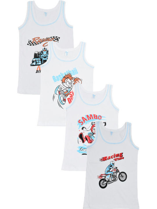 Biyo Kids' Set with Undershirts Sleeveless White 4pcs