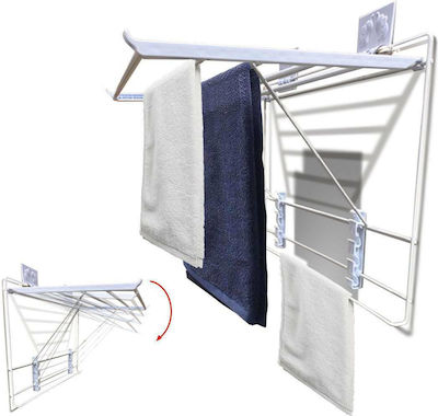 TnS Metallic Folding Wall Mounted Clothes Drying Rack 56x36cm