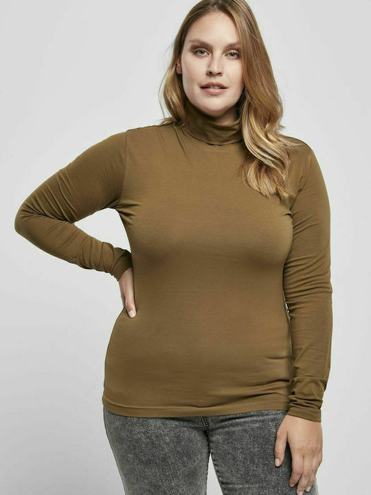Urban Classics TB3757 Μακρυμάνικο Γυναικείο Top με Ζιβάγκο Summer Olive