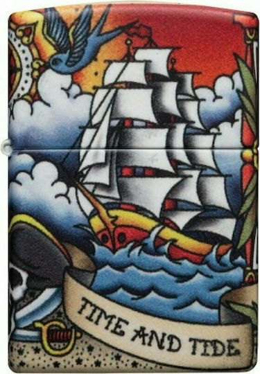 Zippo Nautical Tattoo Brichetă Flacără Multicoloră