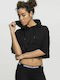 Urban Classics TB1306 Women's Cropped Hooded Sweatshirt Black