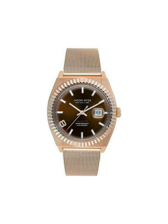 Jason Hyde Watch Battery with Pink Gold Metal Bracelet