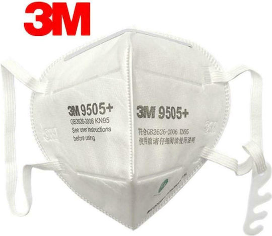 3M 9505+ Μάσκα Προστασίας FFP2 σε Λευκό χρώμα 10τμχ