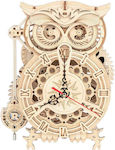 Robotime Joc de construcție din lemn Owl Clock pentru copii de 13++ ani