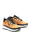 Field Trekker Leather Kids Boots with Laces Yellow