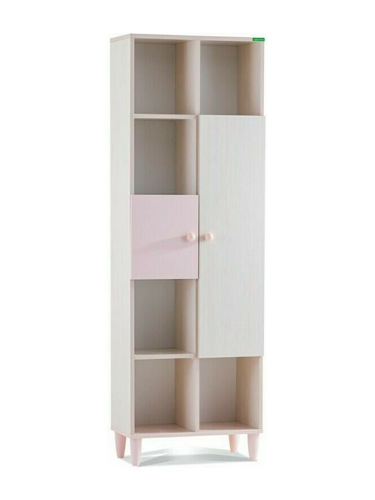 Kids Wooden Bookcase Pollina Brown 63x34x189cm