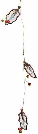 JK Home Decoration Χριστουγεννιάτικη Γιρλάντα Στολισμένη Πλαστική Κόκκινη