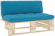 Two-Seater Sofa Outdoor from Pallets with Pillows 110x65x55cm