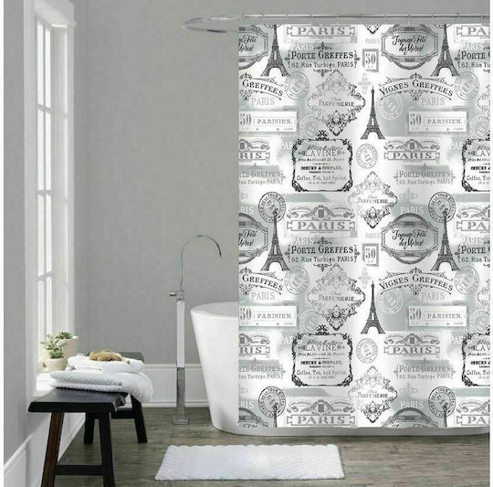 Cyclops Paris Shower Curtain Fabric 180x240cm Grey