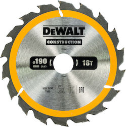 Dewalt DT1943 Cutting Disc Wood 190mm with 18 Teeth 1pcs