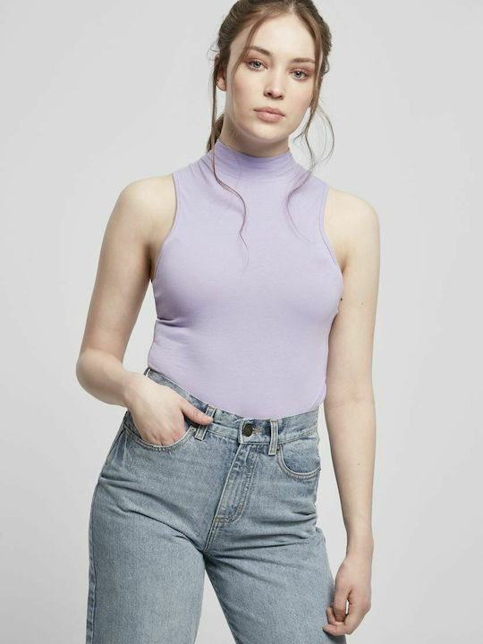 Bodysuit pentru femei Pulover cu guler înalt Lavender