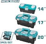 Total Hand Toolbox Plastic με Μεταλλικά Κουμπώματα with Tray Organiser TPBXK0032