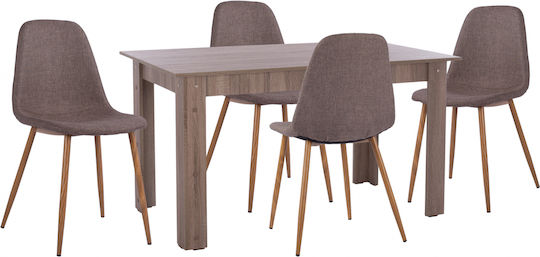 Dining Room 5pcs Sonoma / Brown 140x80cm