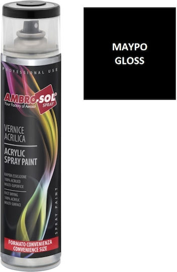 Ambro-Sol Spray Paint V600 Acrylic With Shiny Effect Black RAL 9005 600ml