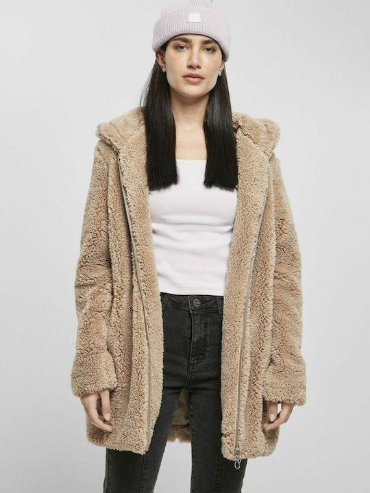 Urban Classics Sherpa Women's Soft Taupe Coat w...