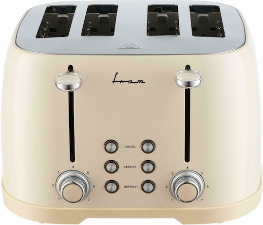 Fram Fram FTP-800CR Φρυγανιέρα 4 Θέσεων 1600W Μπεζ