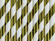 PartyDeco Stripped Gold Straws Paper 10pcs