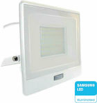 V-TAC Waterproof LED Floodlight 50W Cold White 6500K with Motion Sensor IP65