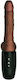 King Cock Triple Threat Realistic Vibrator Thrusting Cock with Balls 19cm Brown