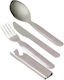 Easy Camp Deluxe Unisex Μαχαιροπίρουνo για Camping Σετ Μαχαιροπίρουνα Grey 4τμχ