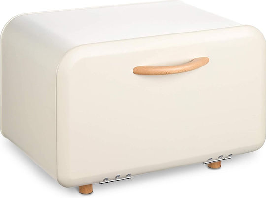 Navaris Cutie Pâine Metalică Cu Capac În Culoare Bej 35.2x23x23.5cm Navaris Cutie Pâine Metalică Cu Capac În Culoare Bej 35.2x23x23.5cm
