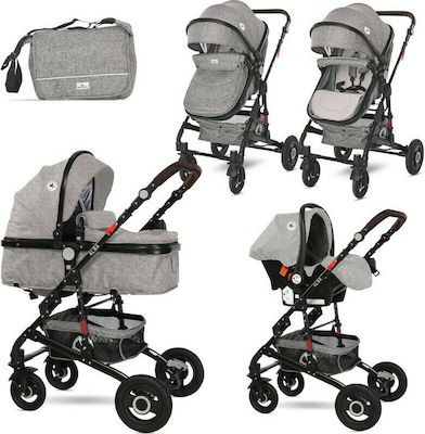 Lorelli Alba Premium Steel Adjustable 3 in 1 Baby Stroller Suitable for Newborn Premium Steel Grey 11.15kg