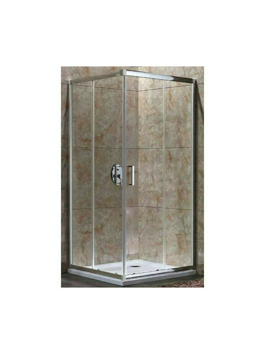 Aquarelle Oia 10 Καμπίνα Ντουζιέρας με Συρόμενη Πόρτα 100x100x180cm Clear Glass