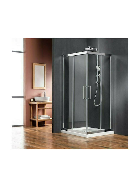 Tema Versus 400 Cabin for Shower with Sliding Door 80x80x195cm Clear Glass