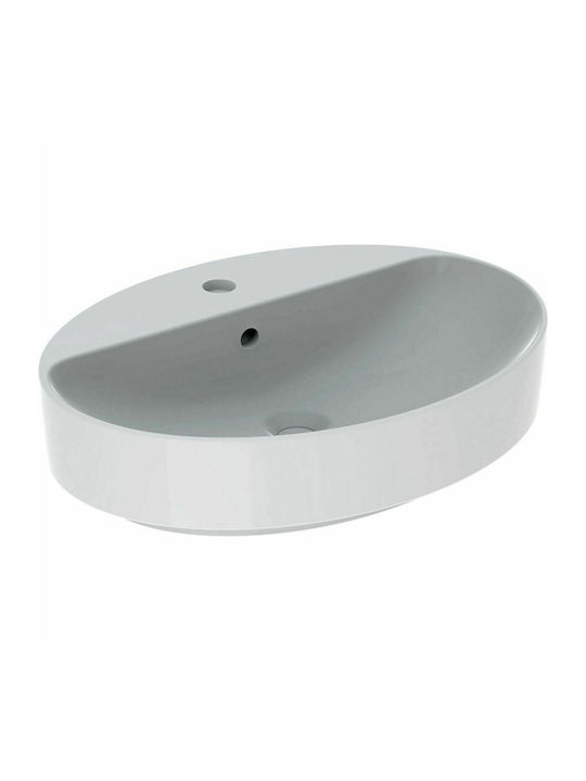 Geberit VariForm Aufgesetztes Waschbecken Porzellan 60x45x11cm Weiß