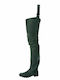 Medverde Non-Slip Work Wellies Thigh Green
