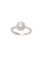 14K White gold ring with cubic zirconia ZA51OAL