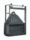 CHytiria Misailidi T-90 Corner Kamin Innenbereich Rechts mit Tür Gusseisen Gray 96x58x140cm