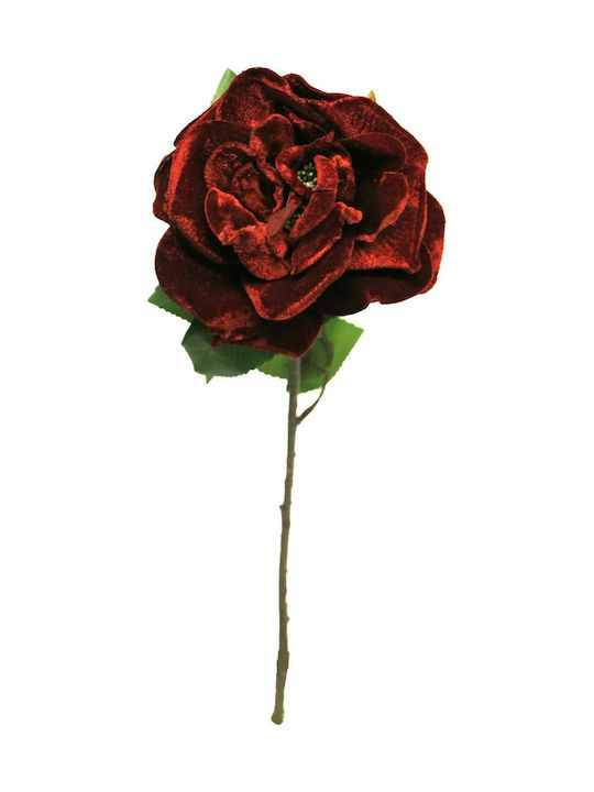 Supergreens Τεχνητό Φυτό Τριαντάφυλλο Κόκκινο Βελούδο 45cm