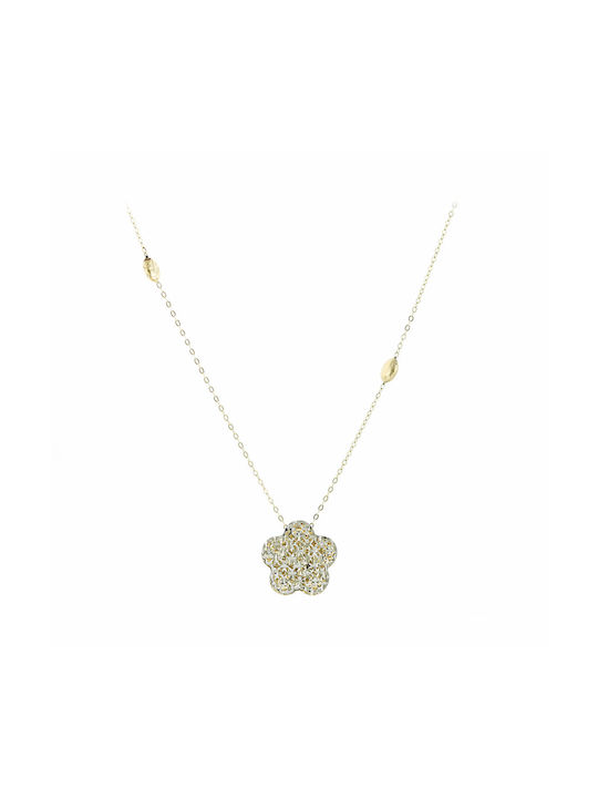 14K Goldkette mit Blume